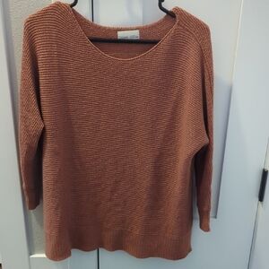 Be Cool - Rust Knit Pullover Sweater – Lightweight Textured Knit – Size S/M